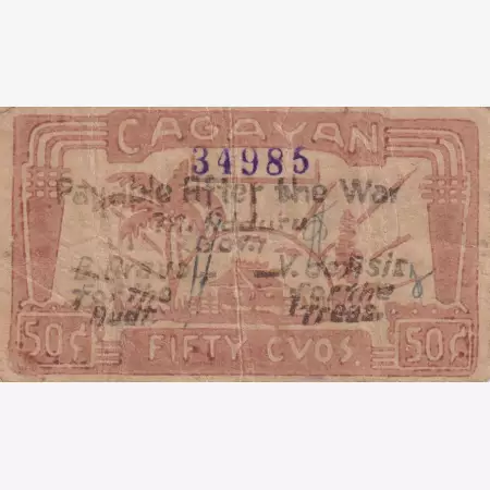 Fülöp-szig. II.Vh. 50 centavos  1942.Ser. CAGAYAN tartomány  Kat:S185a