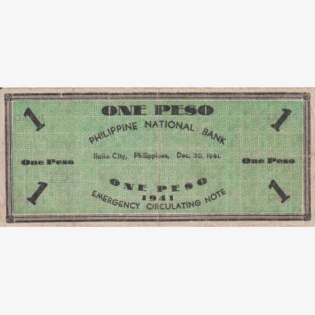 Fülöp-szig. II.Vh. 1 peso  1941.Ser. ILOILO tartomány  Kat:S305