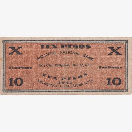 Fülöp-szig. II.Vh. 10 pesos  1941.Ser. ILOILO tartomány  Kat:S309a