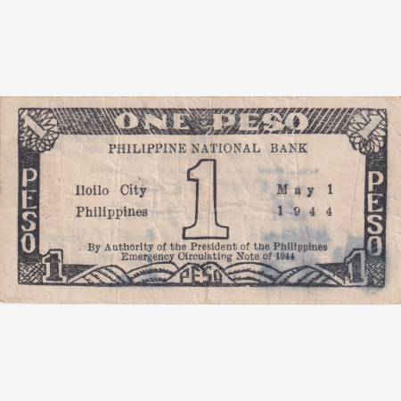 Fülöp-szig. II.Vh. 1 peso  1944.Ser. ILOILO tartomány  Kat:S339