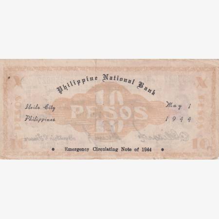 Fülöp-szig. II.Vh. 10 pesos  1944.Ser. ILOILO tartomány  Kat:S317a