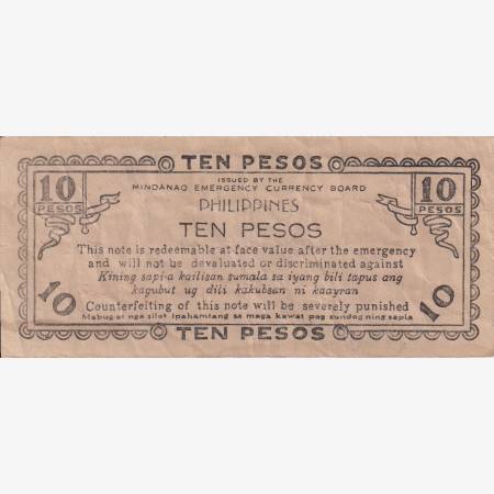 Fülöp-szig. II.Vh. 10 pesos  1943.Ser. MINDANAO-sziget  Kat:S488c