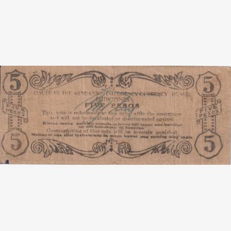 Fülöp-szig. II.Vh. 5 pesos  1943.Ser.C  MINDANAO-sziget  Kat:S507c