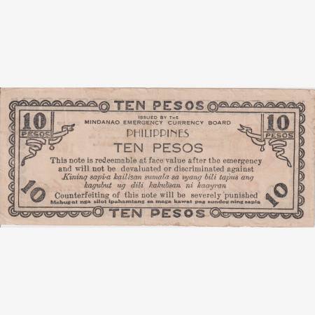 Fülöp-szig. II.Vh. 10 pesos  1943.Ser.BB MINDANAO-sziget  Kat:S508a