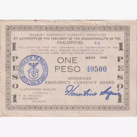 Fülöp-szig. II.Vh. 50 centavos  1944.Ser.V5  MINDANAO-sziget  Kat:S522