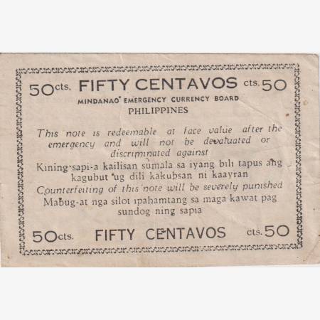 Fülöp-szig. II.Vh. 50 centavos  1944.Ser.  MINDANAO-sziget  Kat:S522a