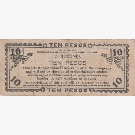 Fülöp-szig. II.Vh. 10 pesos  1944.Ser.  MINDANAO-sziget  Kat:S527a