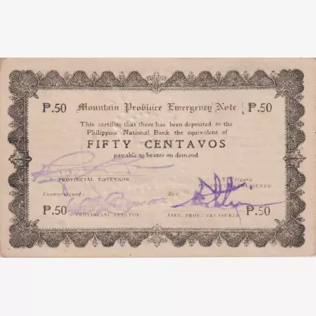 Fülöp-szig. II.Vh. 50 centavos  1942.Ser. MOUNTAIN-tartomány Kat:S594b
