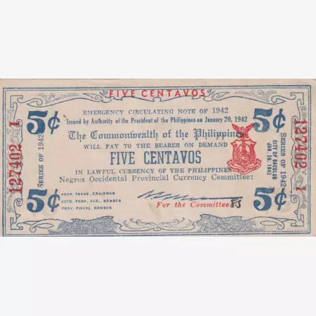Fülöp-szig. II.Vh. 50 centavos  1942.Ser. NEGROS-sziget Kat:S640