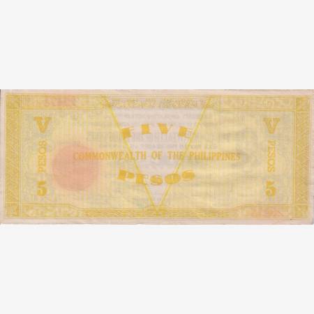 Fülöp-szig. II.Vh. 5 pesos  1942.Ser. NEGROS-sziget Kat:S648a