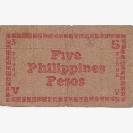Fülöp-szig. II.Vh. 5 pesos  1944.Ser. NEGROS-sziget Kat:S675