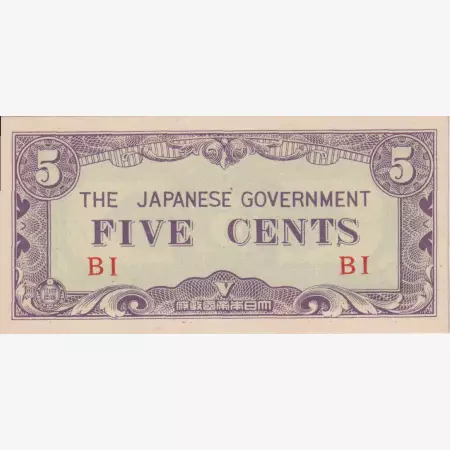Burma Japán megszállás II.Vh. 5 cents 1942. P10a