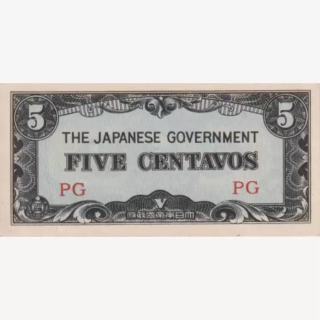 Fülöp-szig. Japán megszállás II.Vh. 5 centavos 1942. P103a