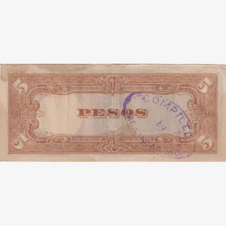 Fülöp-szig. Japán megszállás II.Vh. 5 pesos 1943. P110a