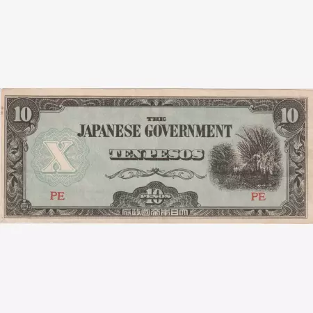 Fülöp-szig. Japán megszállás II.Vh. 10 pesos 1942. P108