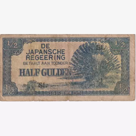 Holland-India Japán megszállás II.Vh. 1/2 gulden 1942 P122b