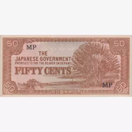 Malajzia Japán megszállás II.Vh. 50 cents 1942.  M4b