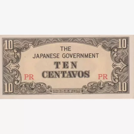Fülöp-szig. Japán megszállás II.Vh. 10 centavos 1942. P104a