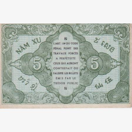 Francia-Indokina 5 cents 1942. P88a
