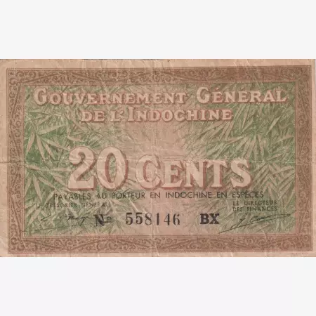 Francia-Indokina 20 cents 1939.BX  P86