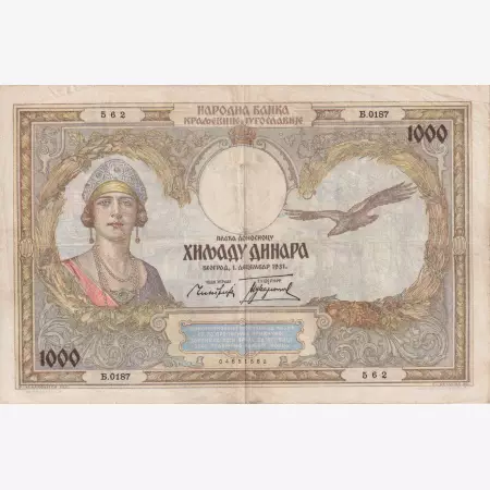 Jugoszlávia 1000 dinár 1931. P 29