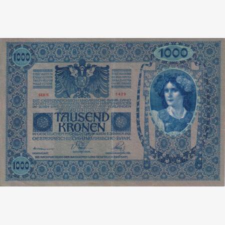1000 Korona 1902. (1429)Osztrák felülbélyegzés