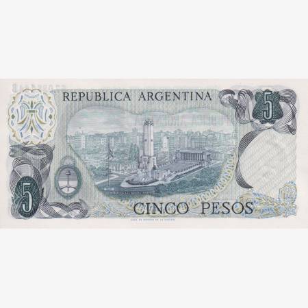 Argentina 5 pesos 1974-1976.  P 294