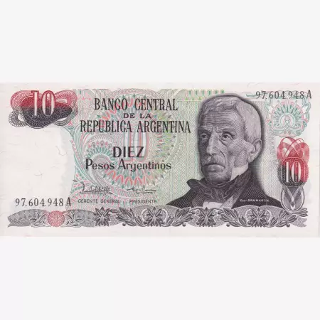 Argentina 10 pesos 1984.  P 313