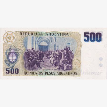 Argentina 500 pesos 1984.  P 316
