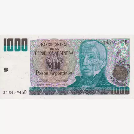 Argentina 1000 pesos 1984-1985.  P 317