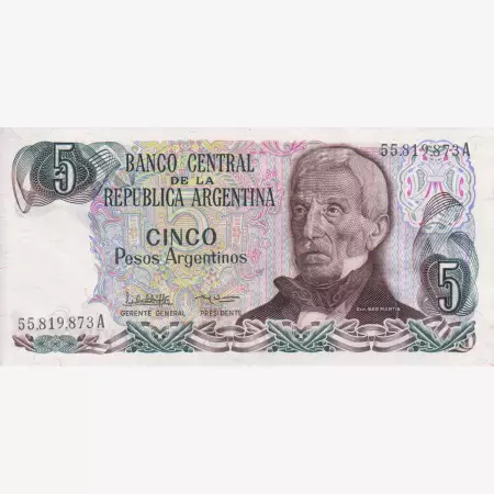 Argentina 5 pesos 1984.  P 312