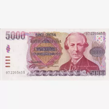 Argentina 5000 pesos 1984-1985.  P 318