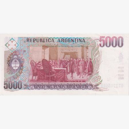 Argentina 5000 pesos 1984-1985.  P 318