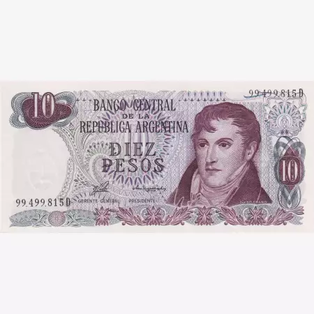 Argentina 10 pesos 1976.  P 300