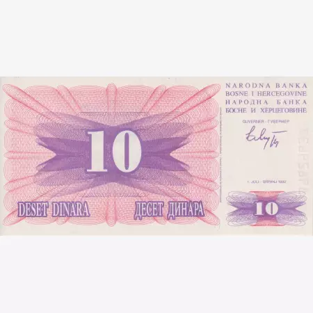 Bosznia-Hercegovina 10 dinár 1992. P 10