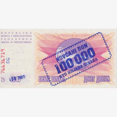 Bosznia-Hercegovina 100.000 dinár 1993. P 34