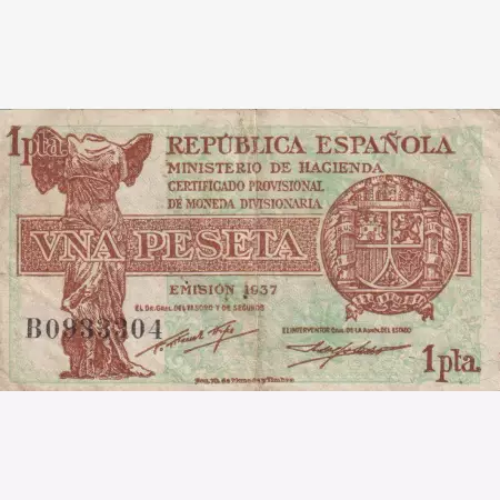 Spanyolország 1 peseta 1937. P 95