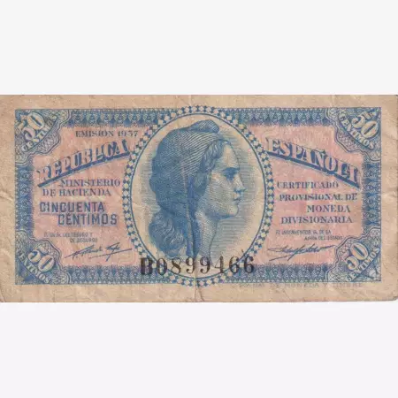 Spanyolország 50 centimos 1937. P 93