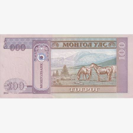Mongolia 100 tugrik 2014. P 65c