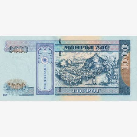 Mongolia 1000 tugrik 2020. P 75