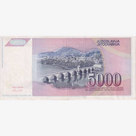 Jugoszlávia 5000 dinár 1991.   P 111