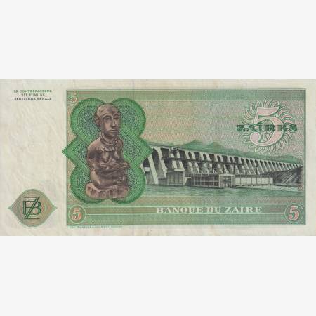 Zaire 5 zaires 1977. P 21