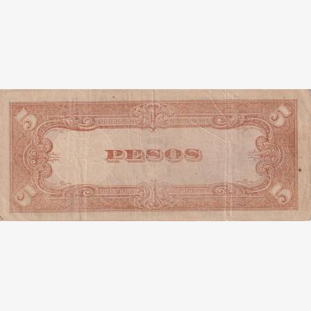 Fülöp-szig. Japán megszállás II.Vh. 5 pesos 1943. P 110a