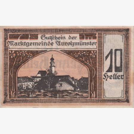 Aurolmünster 10 heller 1920