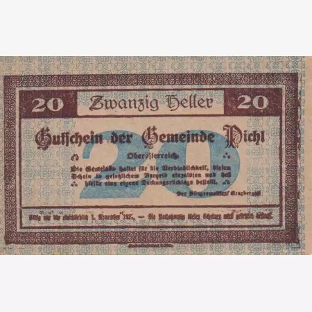 Pichl bei Wels 20 heller 1920