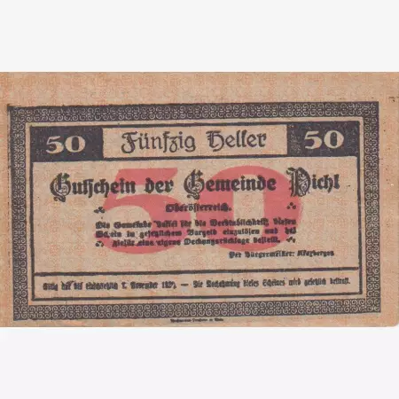 Pichl bei Wels 50 heller 1920