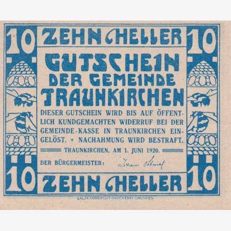 Traunkirchen 10 heller 1920