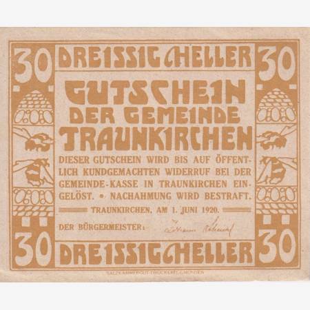 Traunkirchen 30 heller 1920