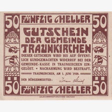 Traunkirchen 50 heller 1920