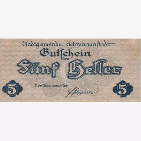 Schwanenstadt 5 heller 1920
